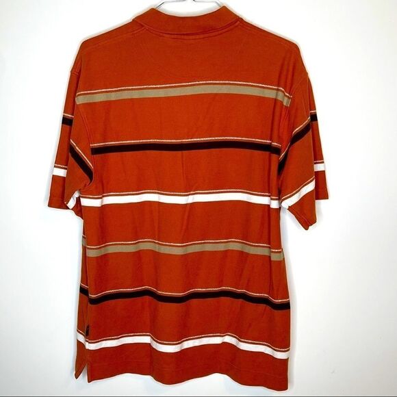 XL Kani Gold Orange Striped SS Polo - Picture 3 of 5